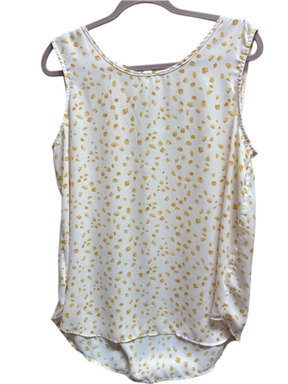 Maurices White and Gold Patterned Tank Top XXL